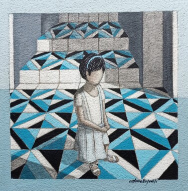 Like a geometric box (Come una scatola geometrica) 제목이 "Like a geometric bo…"인 미술작품 Antonella Preti로, 원작, 아크릴 목재 패널에 장착됨