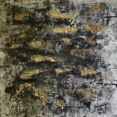 Painting titled "Golden Tree Sycamor…" by Queennoble, Original Artwork, Acrylic Mounted on Wood Panel