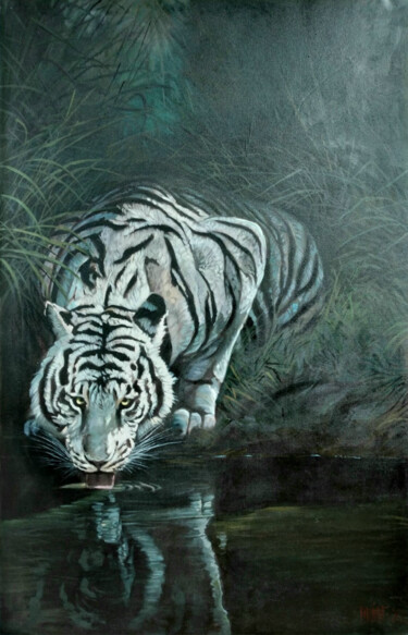 제목이 "Thirsty Tiger #2"인 미술작품 Mujiono로, 원작, 기름