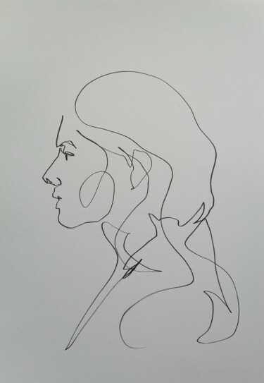 Drawing titled "Regard" by Anna An, Original Artwork, Marker