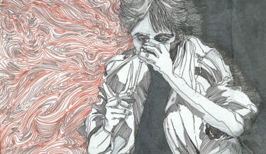 Dibujo titulada "GENETICALLY MODIFIE…" por Eduardo Bustos Segovia, Obra de arte original, Tinta Montado en Cartulina