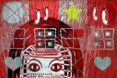 LOVE = 4 LETTERS & HATE = 4 LETTERS; LOVE = RED & HATE = RED Digitale Kunst getiteld "LOVE = 4 LETTERS &…" door Koen Vlerick, Origineel Kunstwerk, 2D Digital Work