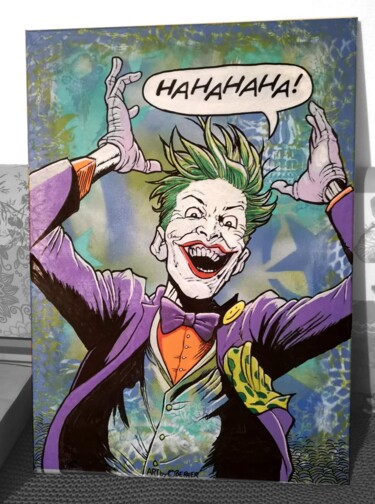 绘画 标题为“Joker” 由Christian Berger, 原创艺术品, 丙烯 安装在木质担架架上