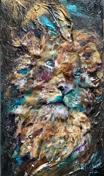 「The Warrior In All…」というタイトルの絵画 Renée Michaudによって, オリジナルのアートワーク, アクリル ウッドパネルにマウント