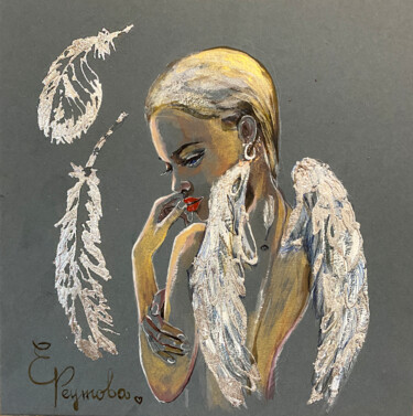 Portraits of girls. The elements of water, fire and air. Fra Painting titled "Portraits of girls.…" by Elena Reutova, Original Artwork, Acrylic