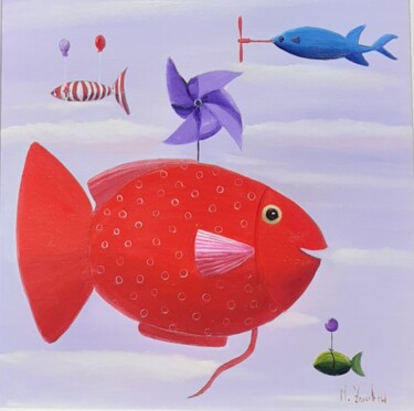 Schilderij getiteld "Una passeggiata nel…" door Monica Zambon, Origineel Kunstwerk, Olie