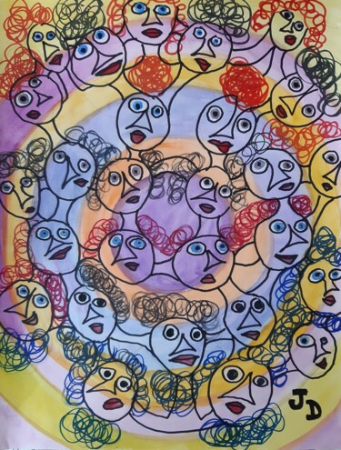 Painting titled "Le Tourbillon de la…" by Jacques Desvaux (JD), Original Artwork, Acrylic