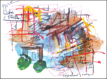 "городской пейзаж pa…" başlıklı Resim Дима Dima Вильмс Wilms (Рок-Живописец Rock-Painter) tarafından, Orijinal sanat, Guaş b…