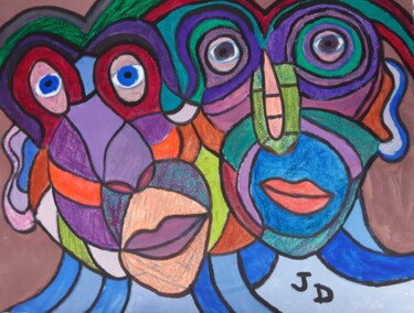 Painting titled "Les Bougons" by Jacques Desvaux (JD), Original Artwork, Acrylic