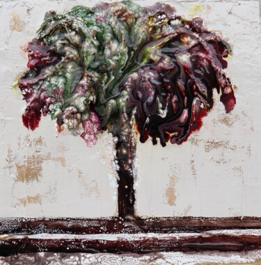 Painting titled "weeping willow" by Donatella Marraoni, Original Artwork, Oil