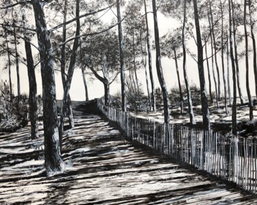 绘画 标题为“Sentier au Cap Ferr…” 由Chantal Derrien, 原创艺术品, 丙烯