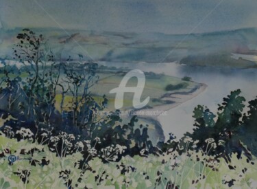 Peinture intitulée "Rosnoen, Les méandr…" par Claude Marchalot, Œuvre d'art originale, Aquarelle