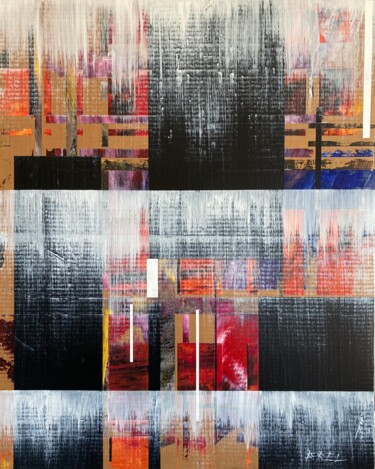 Peinture intitulée "" 5 ème Dimension "" par Pascal Brel, Œuvre d'art originale, Acrylique Monté sur Carton