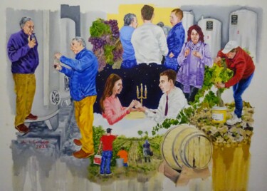 绘画 标题为“"IN VINO VERITAS"” 由Rui Carreira, 原创艺术品, 油