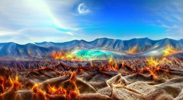 「Desert of Lost Hope」というタイトルのデジタルアーツ Redladder13によって, オリジナルのアートワーク, デジタル絵画