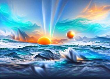 「Lost in the Ocean o…」というタイトルのデジタルアーツ Redladder13によって, オリジナルのアートワーク, デジタル絵画