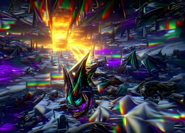 「Core of the Abyss」というタイトルのデジタルアーツ Redladder13によって, オリジナルのアートワーク, デジタル絵画