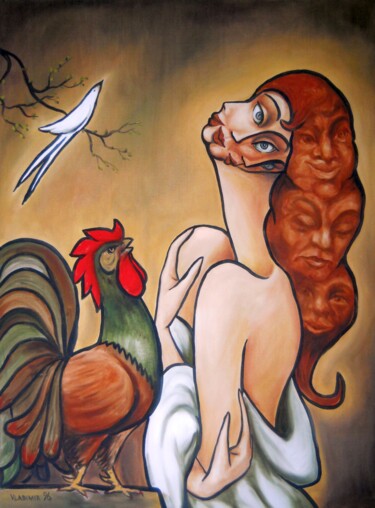 Schilderij getiteld "Воспоминания" door Vladimir Pronkin, Origineel Kunstwerk, Olie