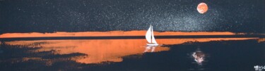 绘画 标题为“Solitaire I” 由Marie-Pascale Le Goff (L’île à L’eau), 原创艺术品, 丙烯 安装在木质担架架上