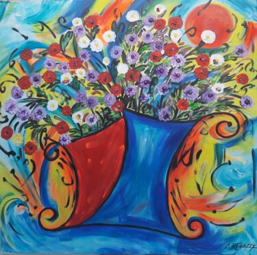 THE FLOWERS Peinture intitulée "THE FLOWERS" par Christiane Guerry, Œuvre d'art originale, Acrylique Monté sur Châssis en bois