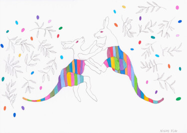 La saison des amours Dessin intitulée "La saison des amours" par Virginie Dorseuil, Œuvre d'art originale, Crayon