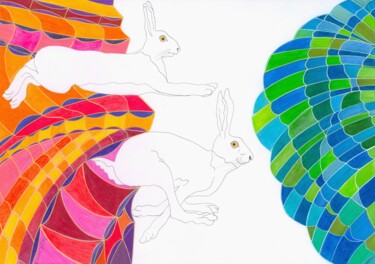 Le saut dans le vide Dessin intitulée "Le saut dans le vide" par Virginie Dorseuil, Œuvre d'art originale, Crayon