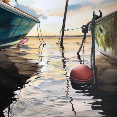 Peinture intitulée "D'un bord à l'autre" par M'Do, Œuvre d'art originale, Acrylique