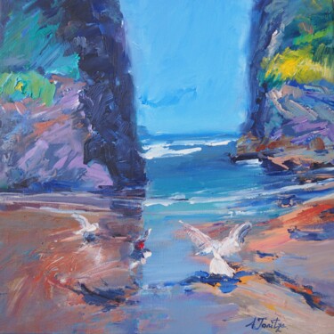 제목이 "Between cliffs"인 미술작품 Alexandra Ghimisi로, 원작, 아크릴