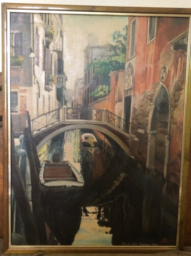 Peinture intitulée "Rio di San Cassiano…" par Pascal Roubaud, Œuvre d'art originale, Huile Monté sur Châssis en bois