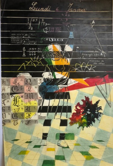 Dessin intitulée "La Rentrée 1" par Pascal Roubaud, Œuvre d'art originale, Encre