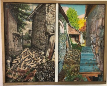 Peinture intitulée "Lost paradise" par Pascal Roubaud, Œuvre d'art originale, Huile Monté sur Châssis en bois