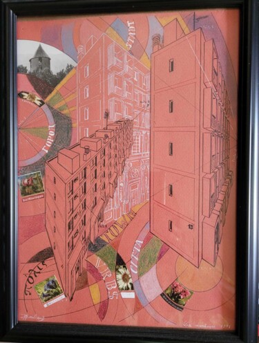 Dessin intitulée "La montagne" par Pascal Roubaud, Œuvre d'art originale, Encre Monté sur Verre