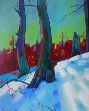Winter morning-2 (40x50cm, oil painting, ready to hang) Pintura intitulada "Winter morning-2 (4…" por Tigran Aveyan, Obras de arte originais, Óleo Montado em Armação em madeira