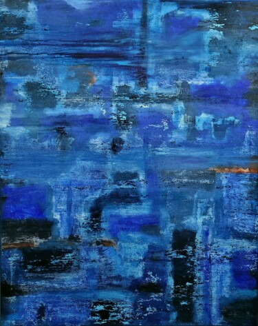 Peinture intitulée "Au loin le port" par Pascal Buffard, Œuvre d'art originale, Huile