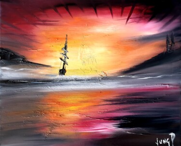 Peinture intitulée "Message from.the sk…" par Pascal Jung, Œuvre d'art originale, Huile