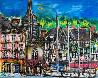 Peinture intitulée "Quai de lumière" par Muriel Cayet, Œuvre d'art originale, Acrylique Monté sur Châssis en bois