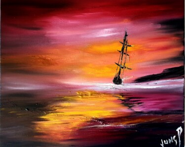 Peinture intitulée "Message from.the sk…" par Pascal Jung, Œuvre d'art originale, Huile