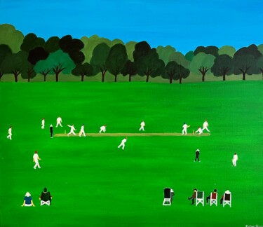 绘画 标题为“Sunday Cricket” 由Peter Kruger, 原创艺术品, 丙烯