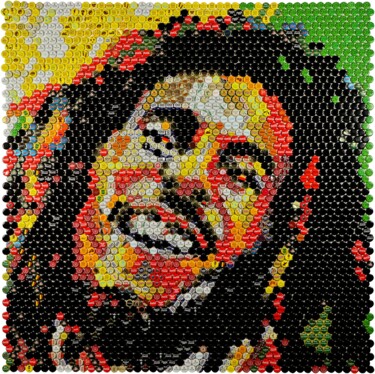 Bob Marley 2.0 Κολάζ με τίτλο "Bob Marley 2.0" από Henning Leuschner, Αυθεντικά έργα τέχνης, Κολάζ