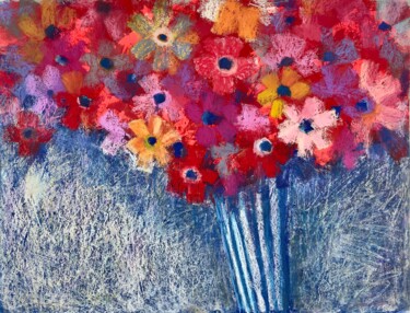 绘画 标题为“Red flowers collect…” 由Julia Suptel, 原创艺术品, 粉彩