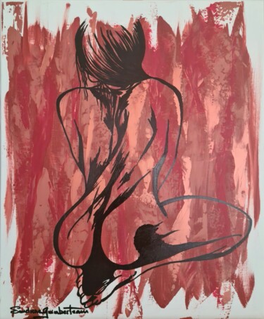 INACCESSIBLE Painting titled "INACCESSIBLE" by Sandrine Guimberteau, Original Artwork, Acrylic Mounted on Wood Stretcher frame