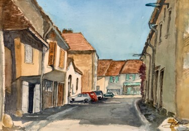 Painting titled "Sellieres" by Michel Kulisa, Original Artwork, Watercolor