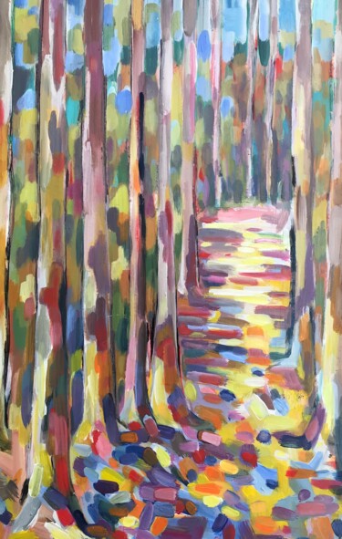 绘画 标题为“Forêt 12” 由Jean-François Groisy, 原创艺术品, 丙烯 安装在木质担架架上