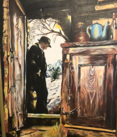 Peinture intitulée "Solitude" par Pascal Roubaud, Œuvre d'art originale, Huile Monté sur Châssis en bois
