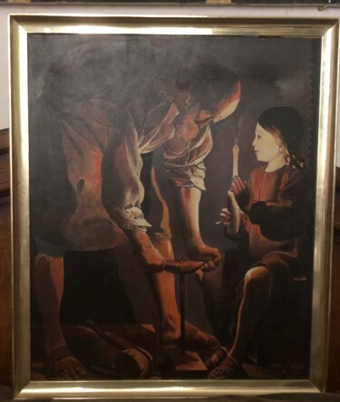 Peinture intitulée "Saint Joseph et l'e…" par Pascal Roubaud, Œuvre d'art originale, Huile Monté sur Châssis en bois