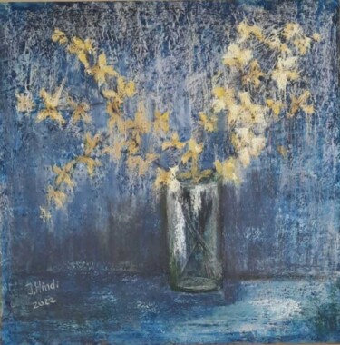Ζωγραφική με τίτλο "Jasmine sprigs in a…" από Jenya_art, Αυθεντικά έργα τέχνης, Παστέλ
