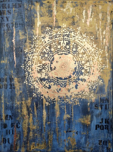 Painting titled "Abstraction № 17" by Marina Okulova, Original Artwork, Acrylic Mounted on Wood Stretcher frame