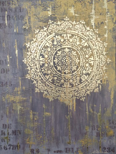 Painting titled "Abstraction № 18" by Marina Okulova, Original Artwork, Acrylic Mounted on Wood Stretcher frame