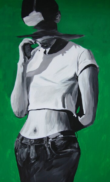 Green Smoke "Green Smoke" başlıklı Tablo Burcu Panahi tarafından, Orijinal sanat, Akrilik