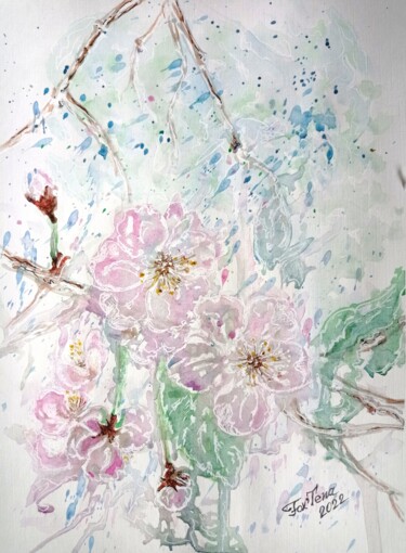 Σχέδιο με τίτλο "Blossom" από Tatiana Fox'Tena, Αυθεντικά έργα τέχνης, Ακουαρέλα